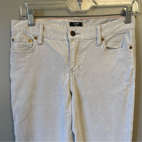 J. Crew 0 short Y2K low rise stretch bootcut corduroy pants cream white winter - Picture 2 of 9